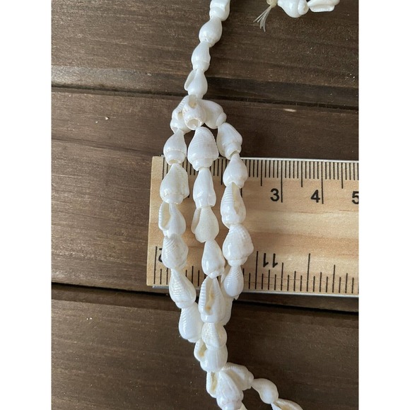 Vintage Shell Lei - Necklace - Multi-strand Of Shells - 34” - Pure White - Picture 8 of 8